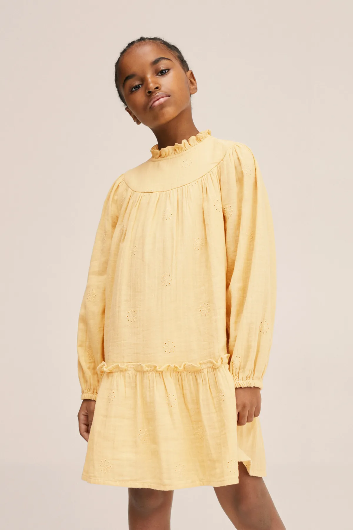 MANGO Kids  Senffarbenes Damenkleid 27093259
