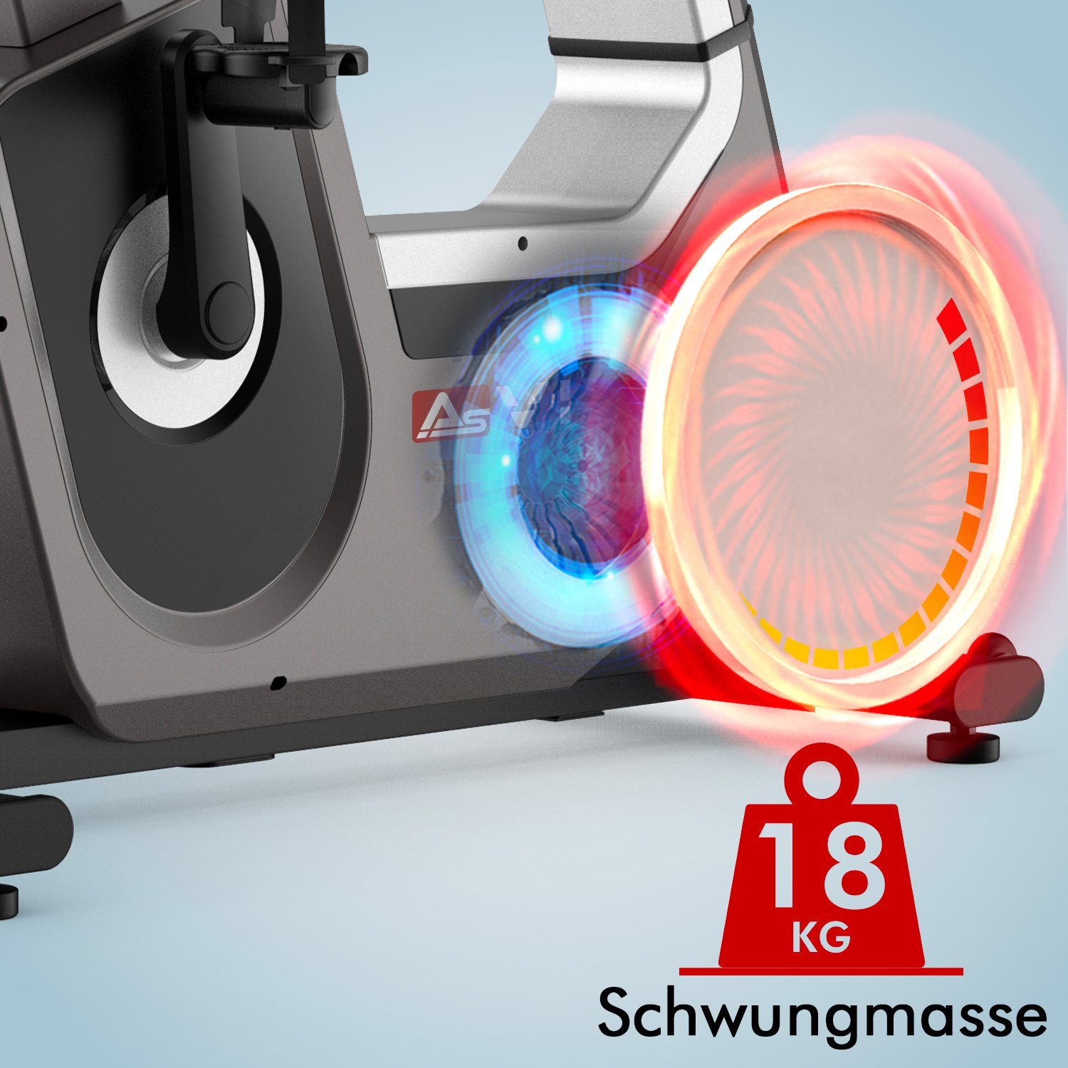 AsVIVA Ergometer Heimtrainer & Ergometer AsVIVA H25 Studio Pro, 6 virtuelle (Real-Live) Trainingsszenen, MP3 3,5 Klinke AUX-Anschluss