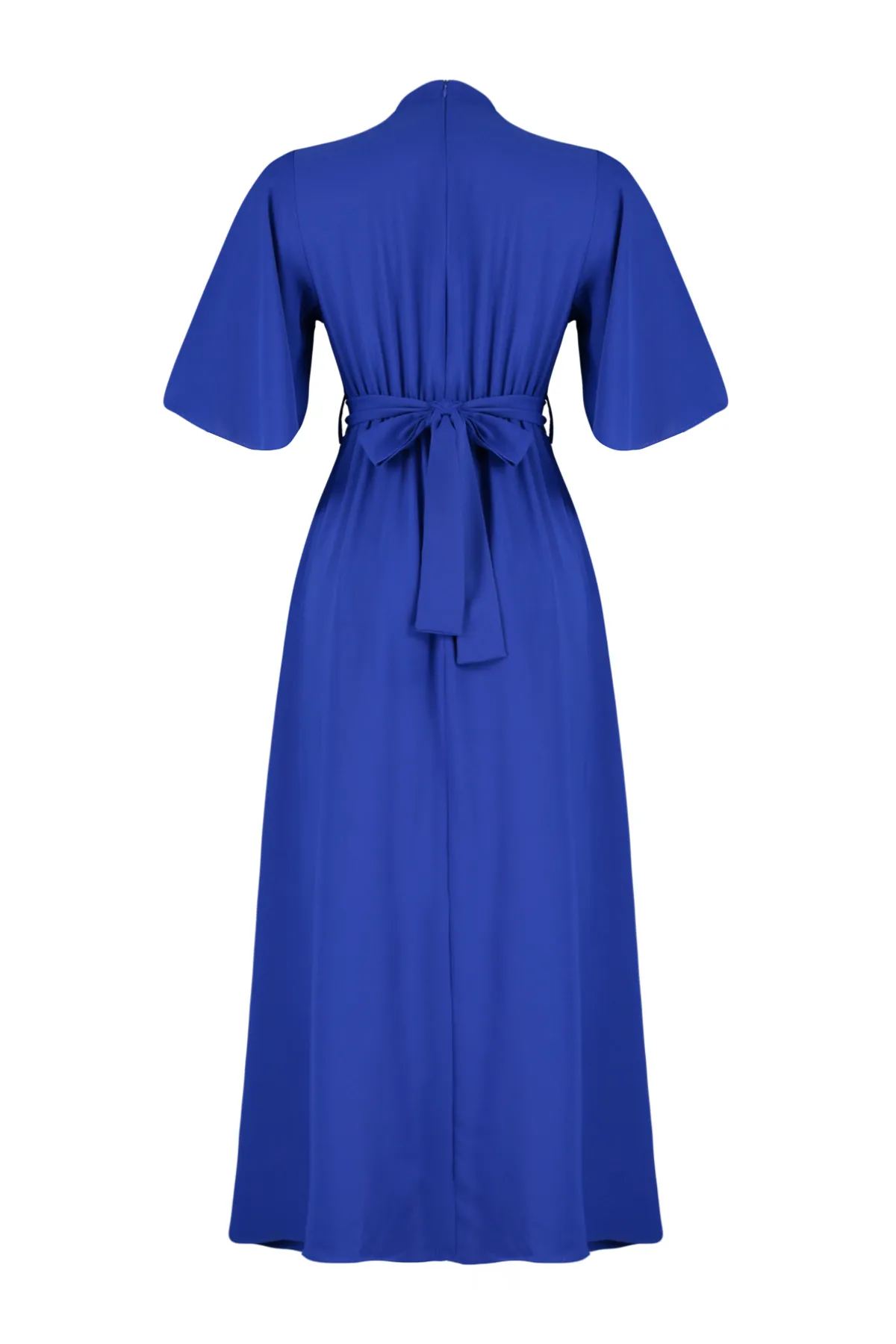 Trendyol Modest  Saks – Gewebtes Kleid mit halblangen Ärmeln und Gürtel TCTSS24DB00009