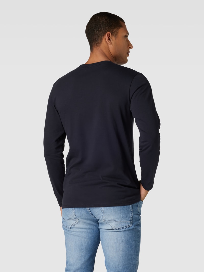 Longsleeve mit Rundhalsausschnitt in marineblau