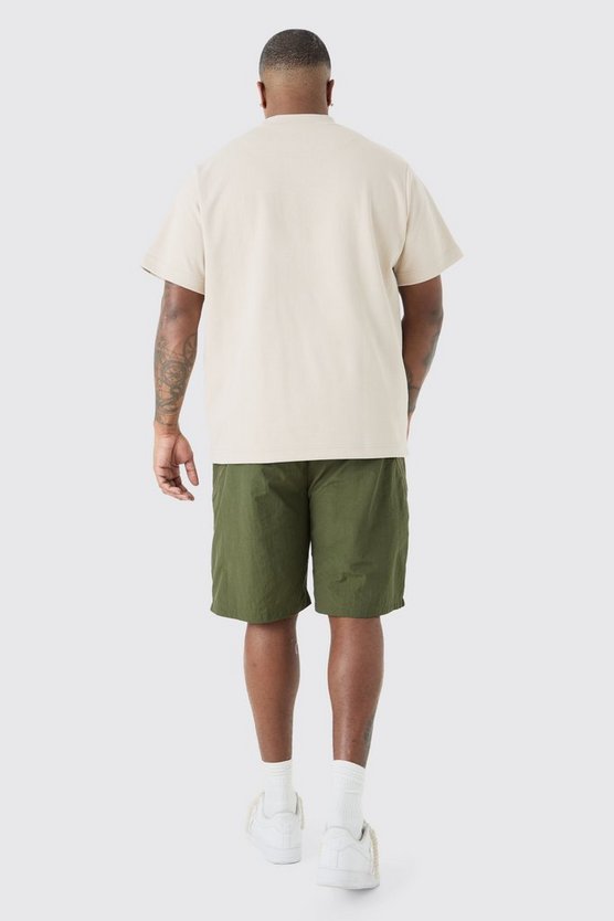 Plus Shorts mit elastischem Bund und asymmetrischem Reißverschluss