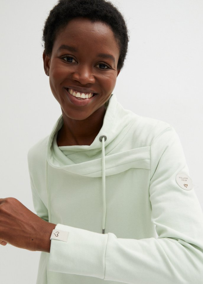 Sweatshirt mit großem Kragen aus Bio-Baumwolle
