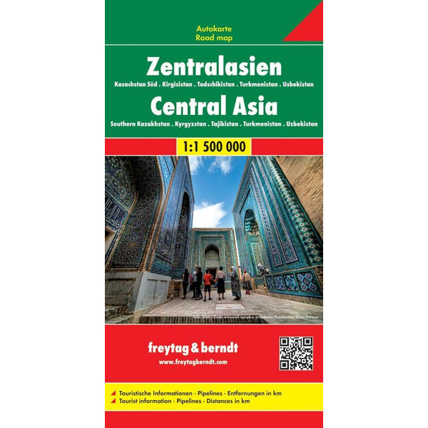 Zentralasien - Kasachstan Süd - Kirgisistan - Tadschikistan -Turkmenistan - Usbekistan 1 : 1.500.000  Autokarte - Straßenkarte