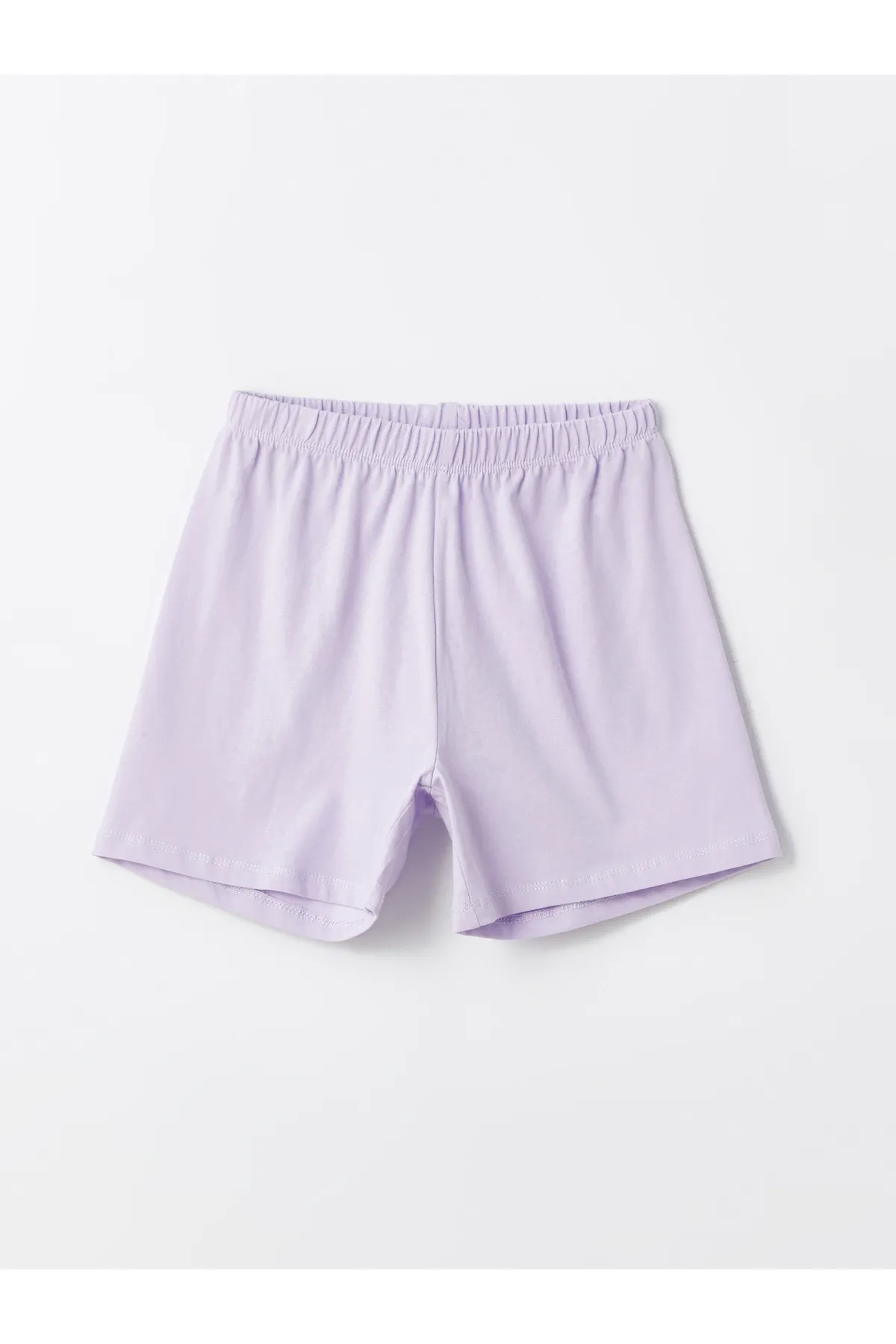LC Waikiki  Bedrucktes kurzärmliges Mädchen-Pyjama-Set mit Rundhalsausschnitt und Shorts