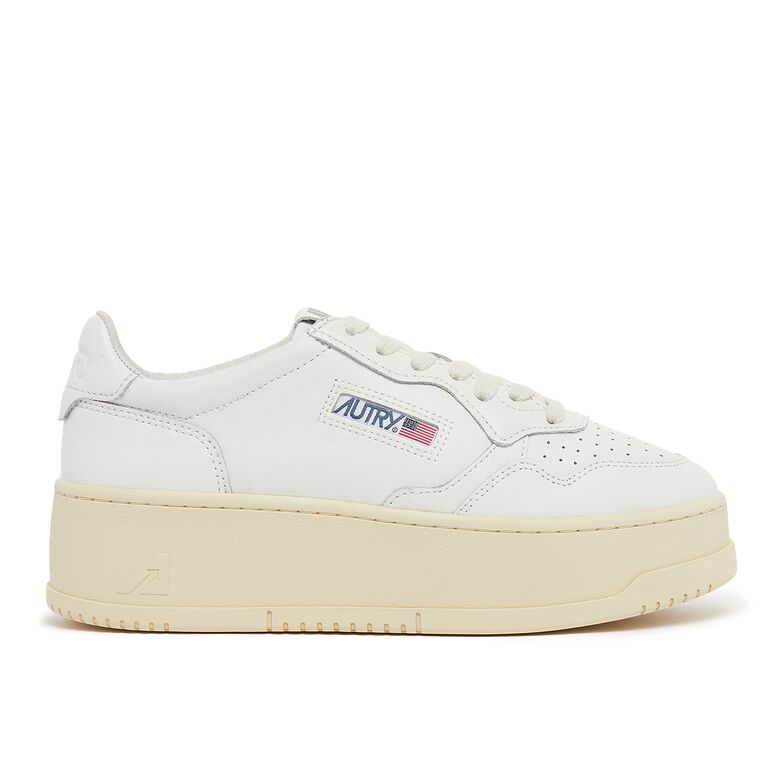 Autry Wmns Medalist Platform Leat/Leat wht/wht