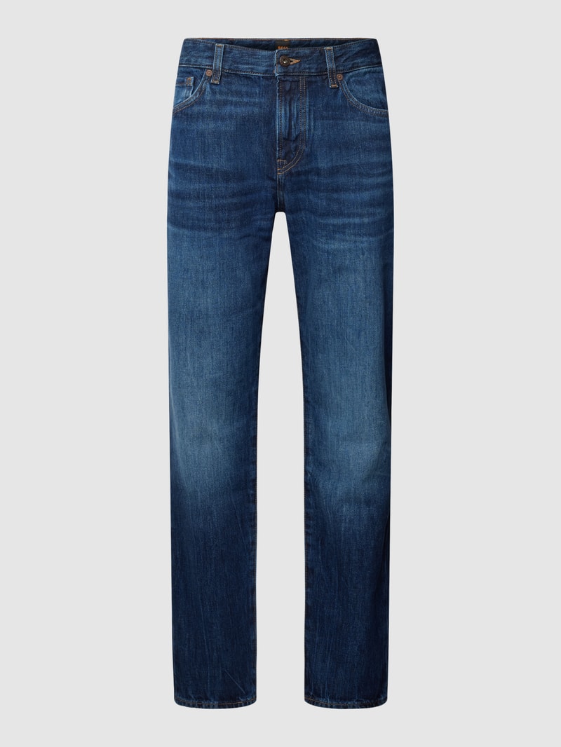 Slim Fit Jeans mit Kontrastnähten Modell 'Re.Maine' in dunkelblau