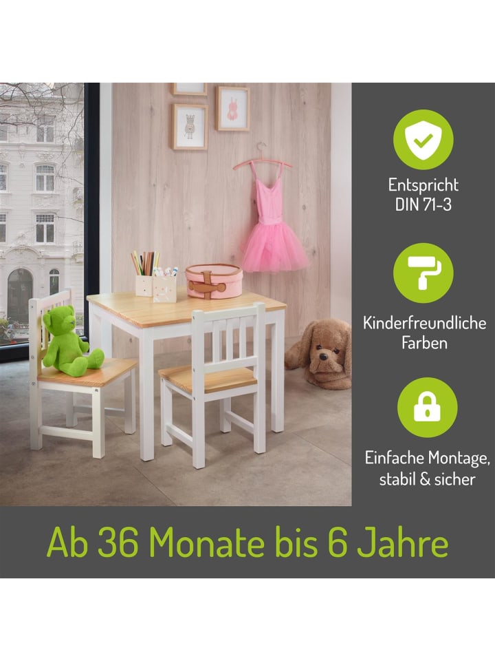 BOMI 3-tlg. Kindersitzgruppe Amy in Natur / weiß günstig kaufen onesize