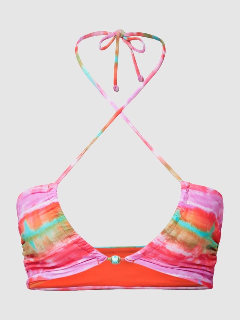 Bikini-Oberteil mit Allover-Muster Modell 'COOLIO MERIDA' in neon pink