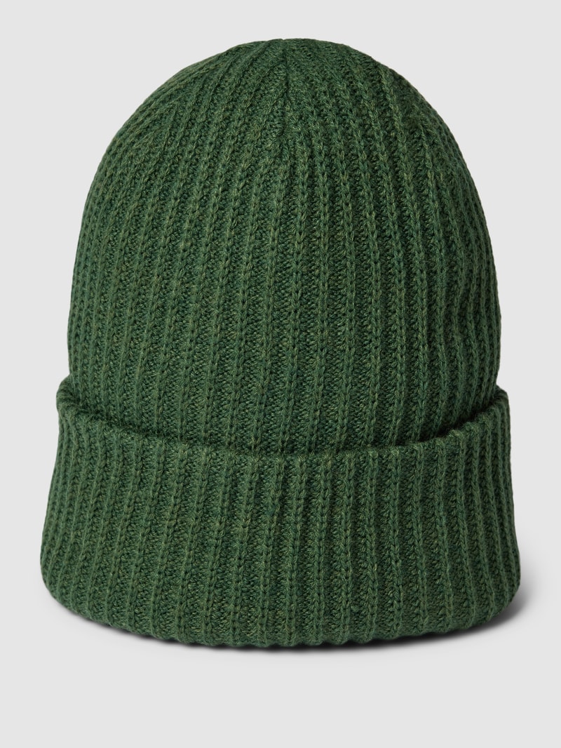 Beanie mit breitem Umschlag in dunkelgrün