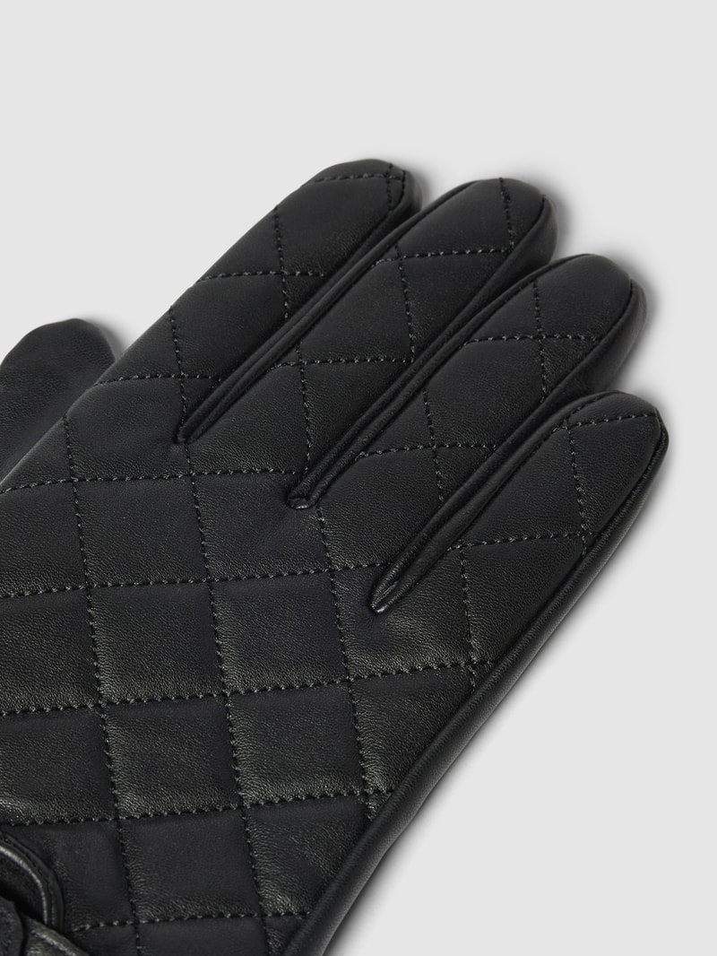 Handschuhe mit verstellbarem Riegel Modell 'QUILTED' in schwarz