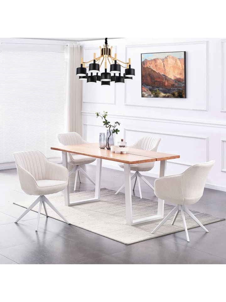 B&D Home Drehstuhl ARVIT in Cremeweiß - (B)58 x (H)81 x (T)61 cm günstig kaufen onesize