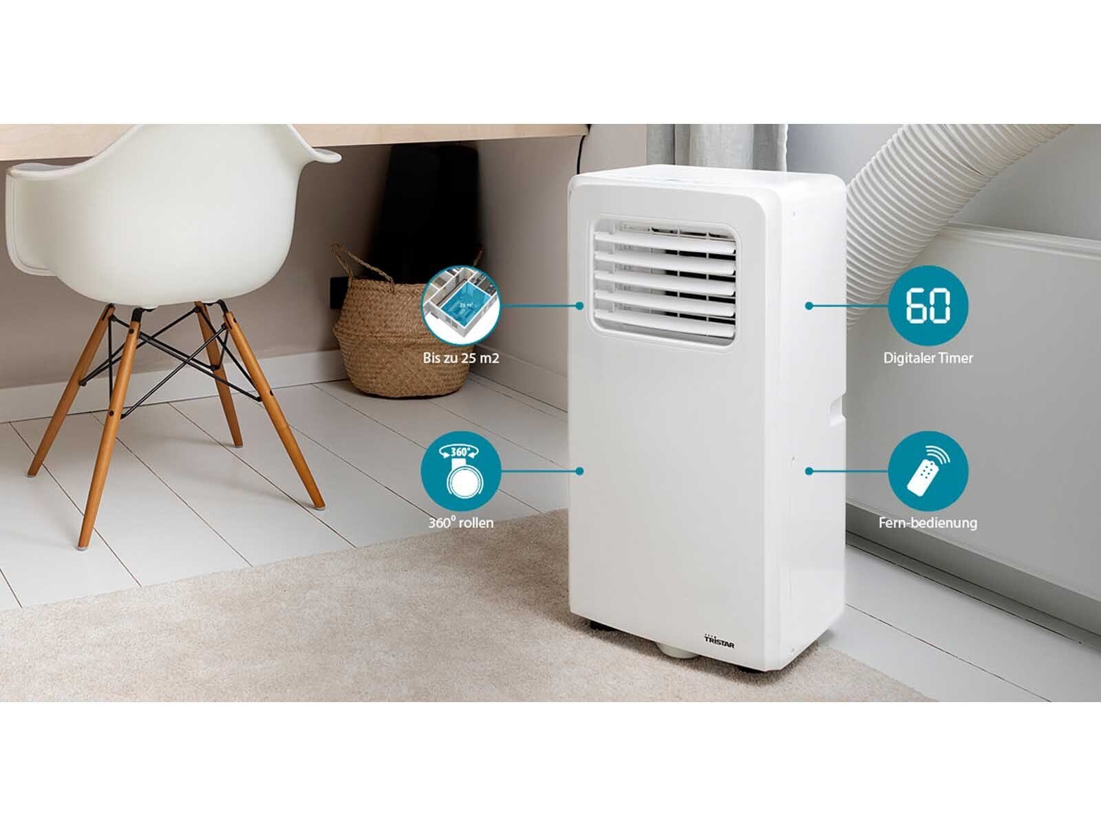 Tristar 3-in-1-Klimagerät, Mobile Klima-Anlage Standgerät, Luftkühler, Entfeuchter & Ventilator