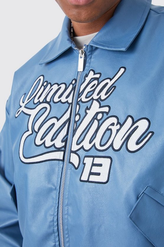 Kastige Limited Edition Bomberjacke mit PU-Kragen