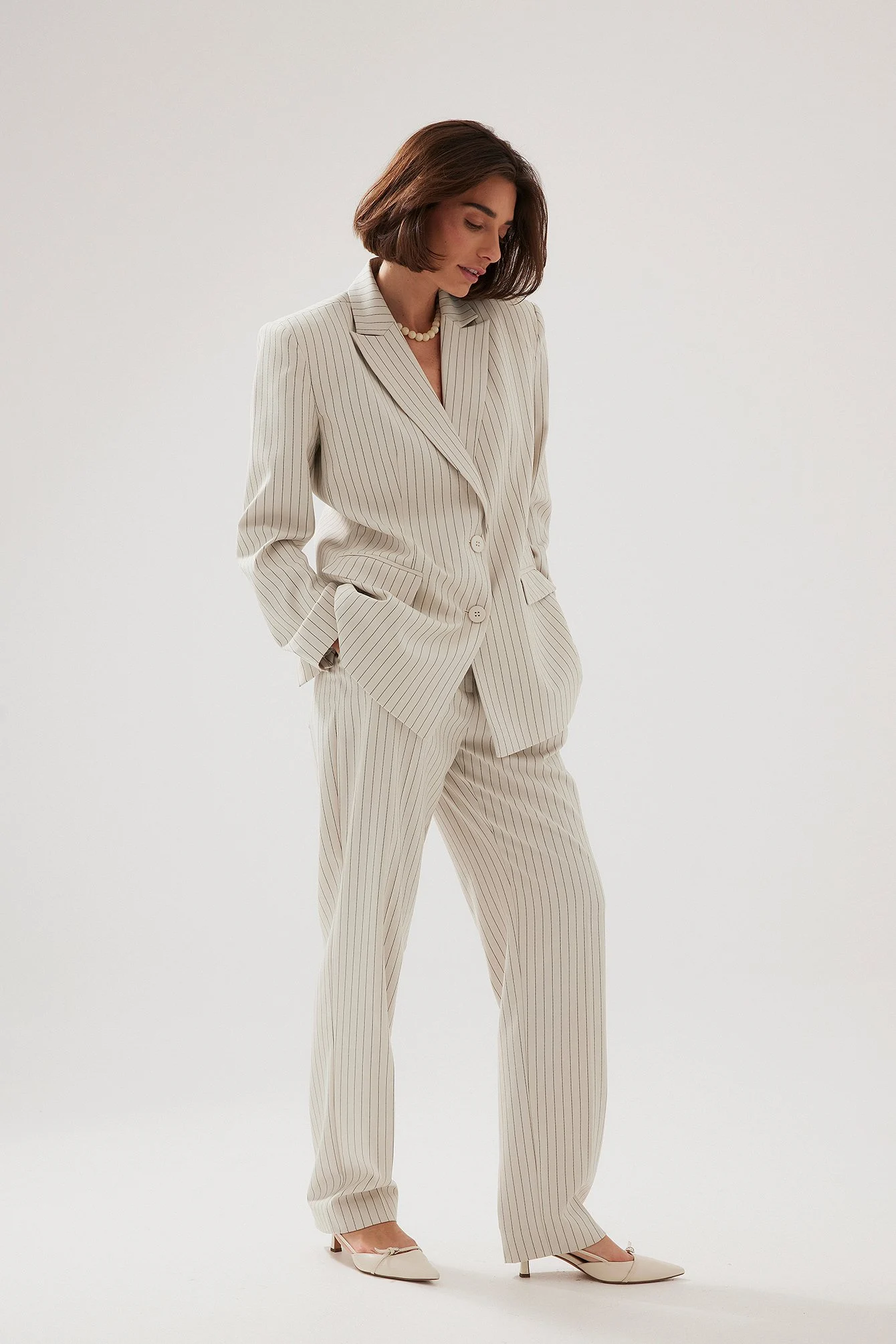 Pinstriped Suit Pants