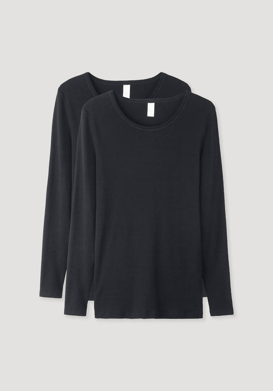 Langarm-Shirt aus reiner Bio-Baumwolle, 2er-Pack