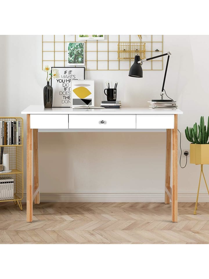 COSTWAY Schreibtisch mit Schublade in Hellbraun günstig kaufen onesize