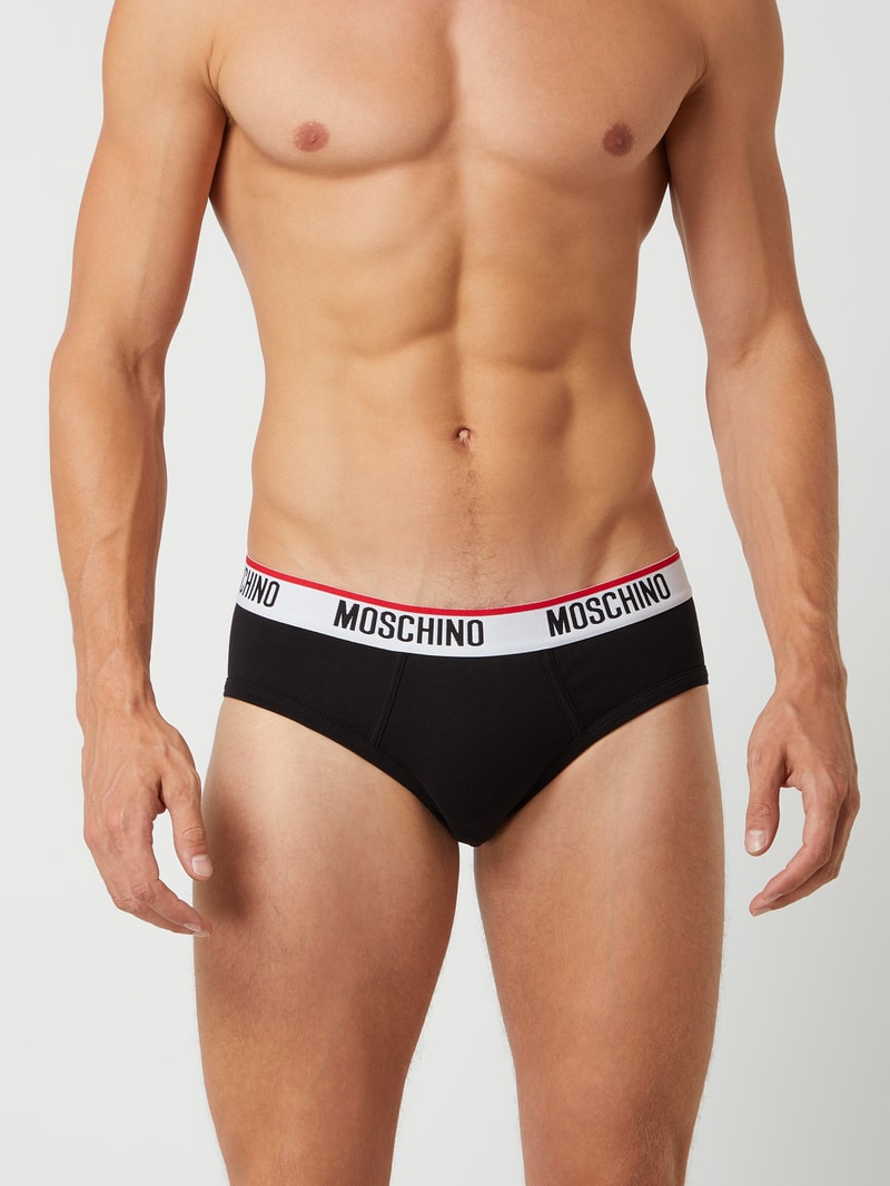 Slip mit Stretch-Anteil im 2er-Pack in mittelgrau meliert