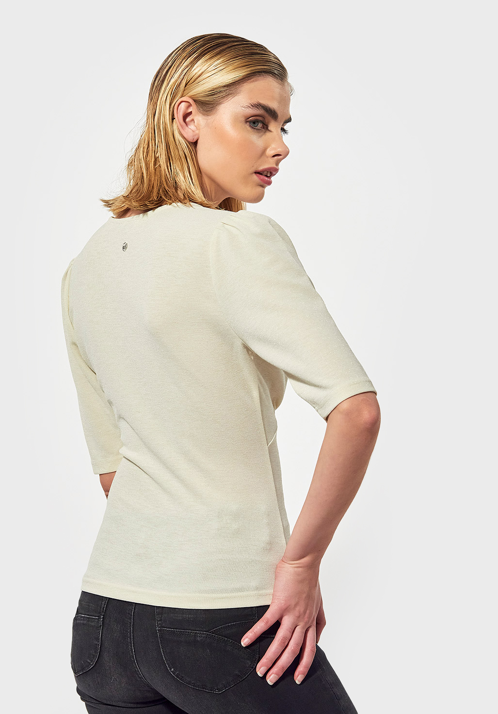 PALMI  T-shirt ajusté beige pailleté Femme