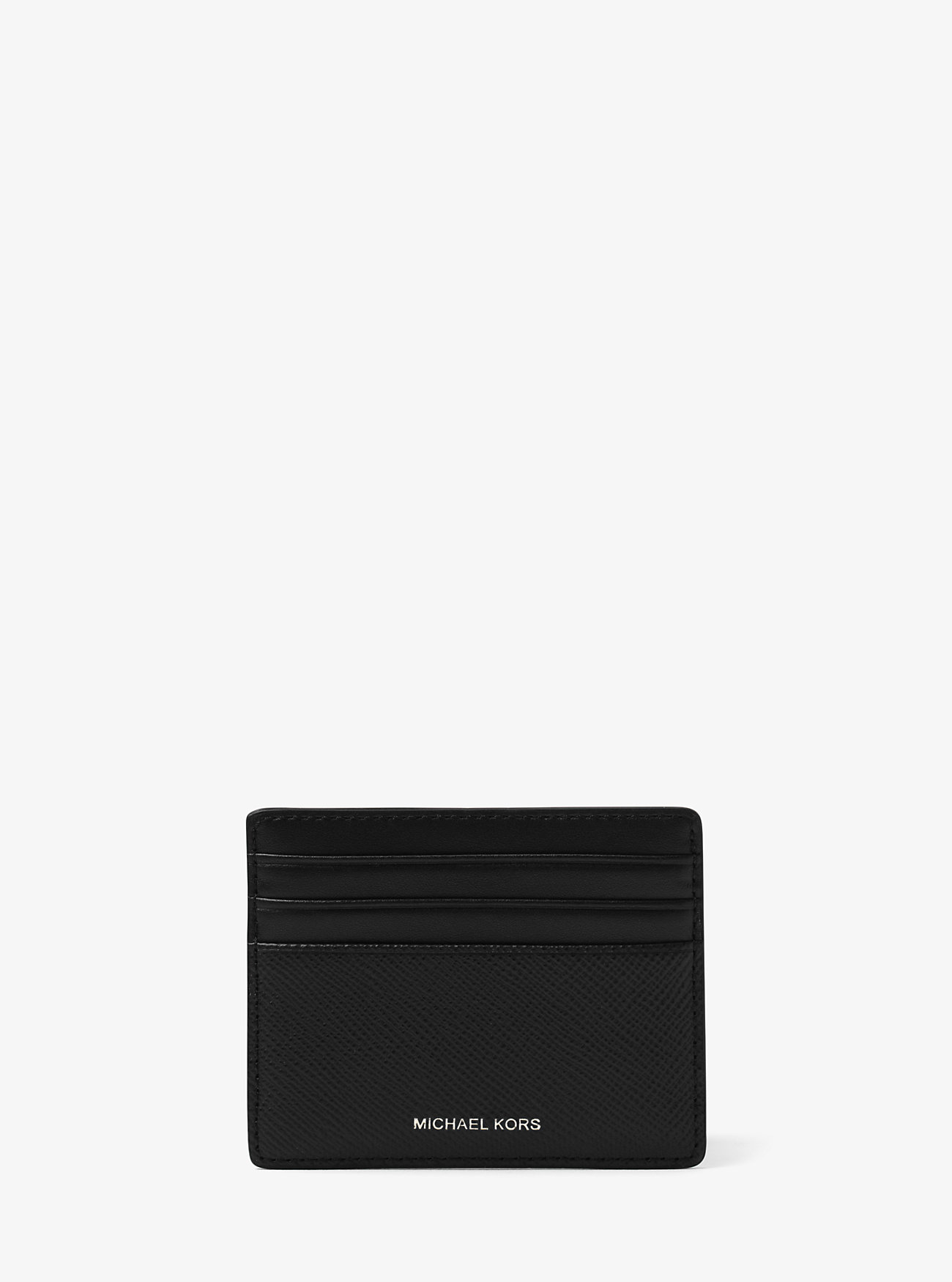 Wysokie etui na karty Harrison Crossgrain Leather – CZARNE