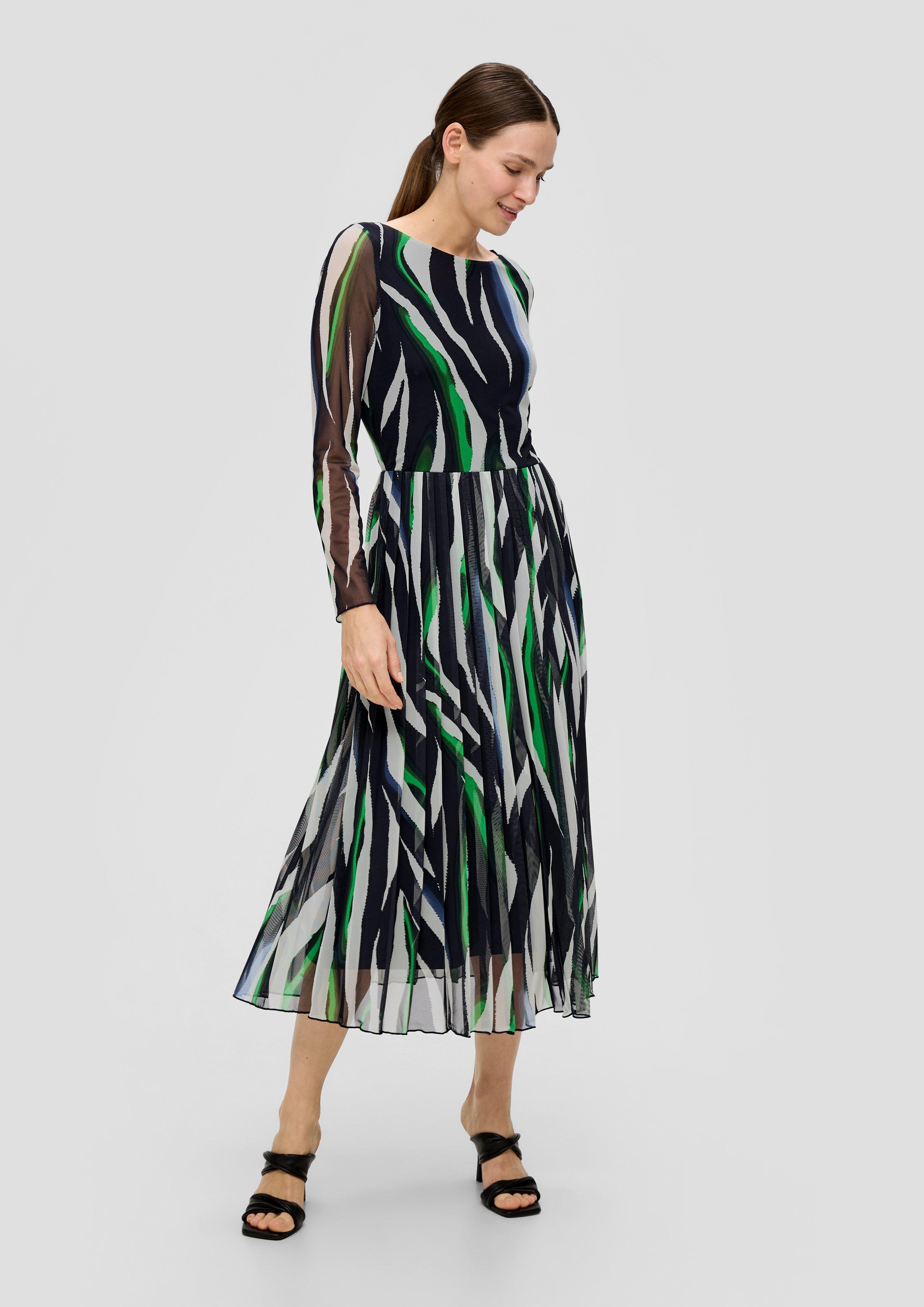 Mesh-Kleid mit Plisseefalten  2138082-59A2