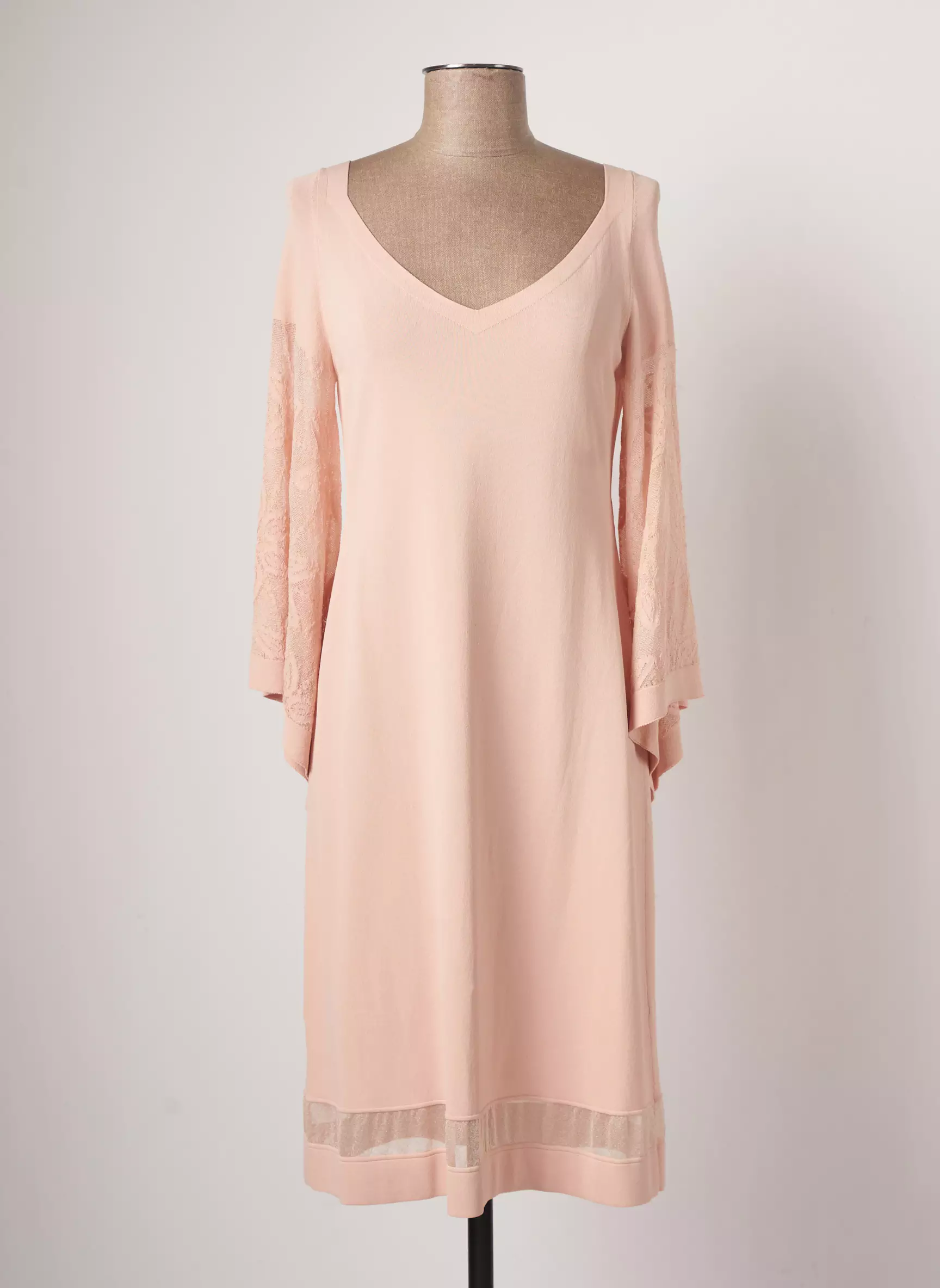 D Exterior Robes Mi Longues Femme couleur rose