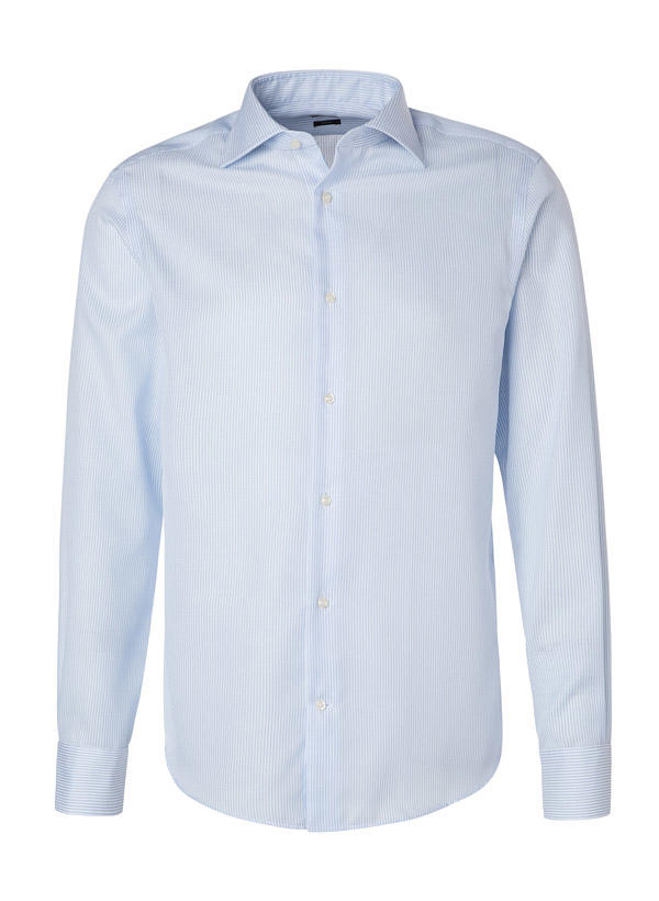 BOGGI MILANO, Hemd, Slim Fit, Baumwolle, blau-weiß gestreift