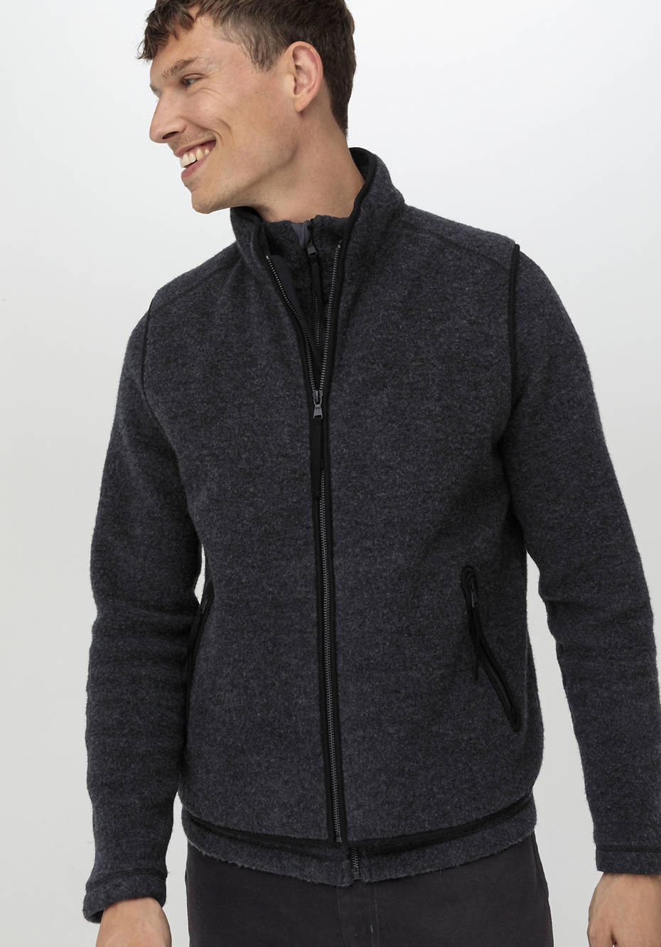 Wollfleece-Weste aus reiner Bio-Merinowolle