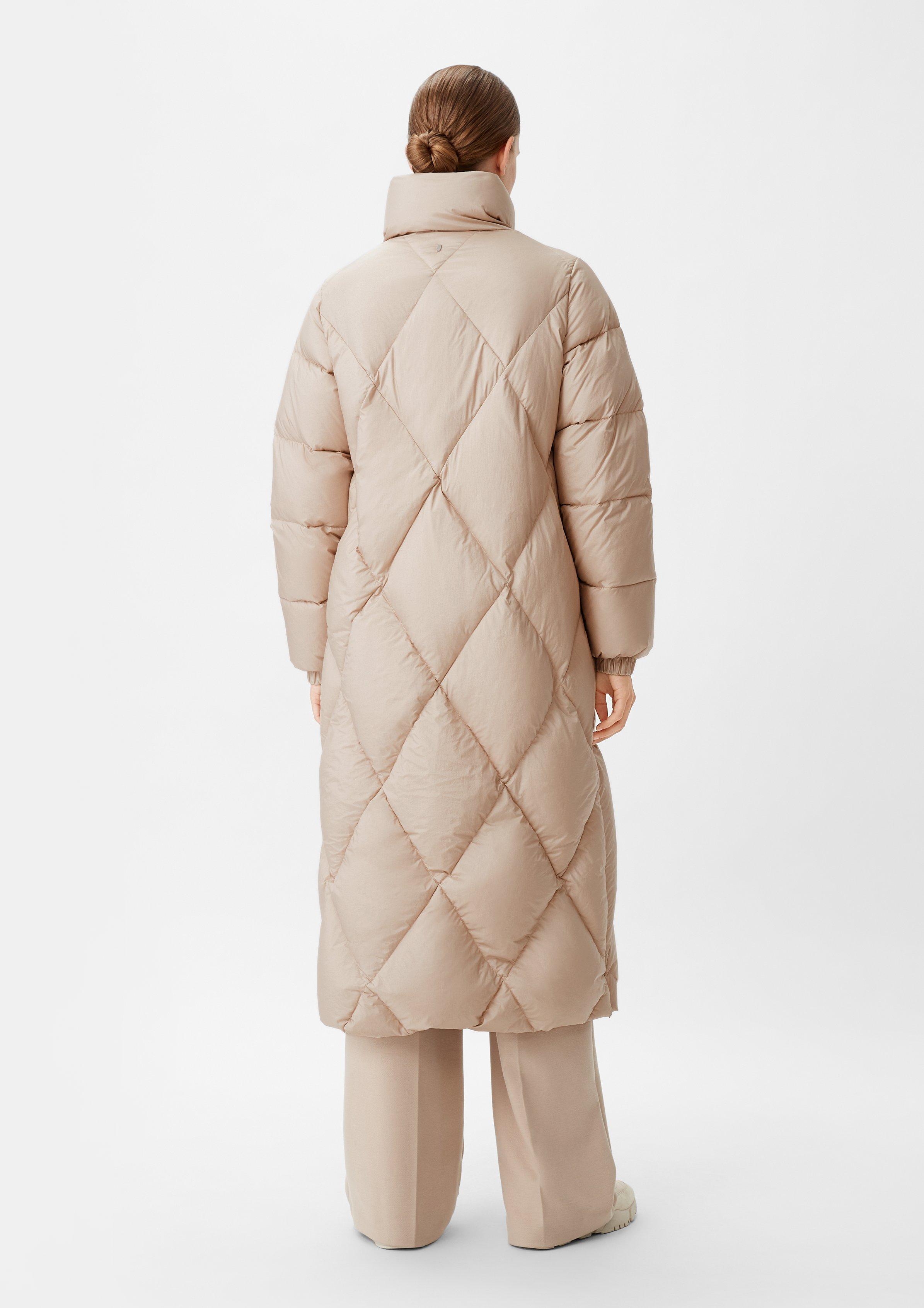 Steppmantel aus Nylon - beige