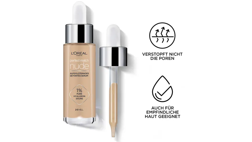 L'ORÉAL PARIS MakeUp PERFECT MATCH NUDE SERUM 30 ml 2-3 - hell