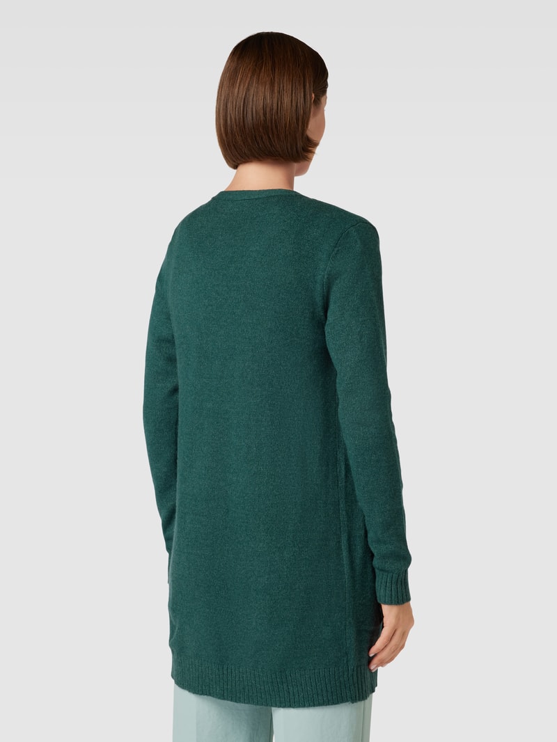 Cardigan aus Viskose-Mix mit gerippten Abschlüssen Modell 'RIL' in dunkelgrün