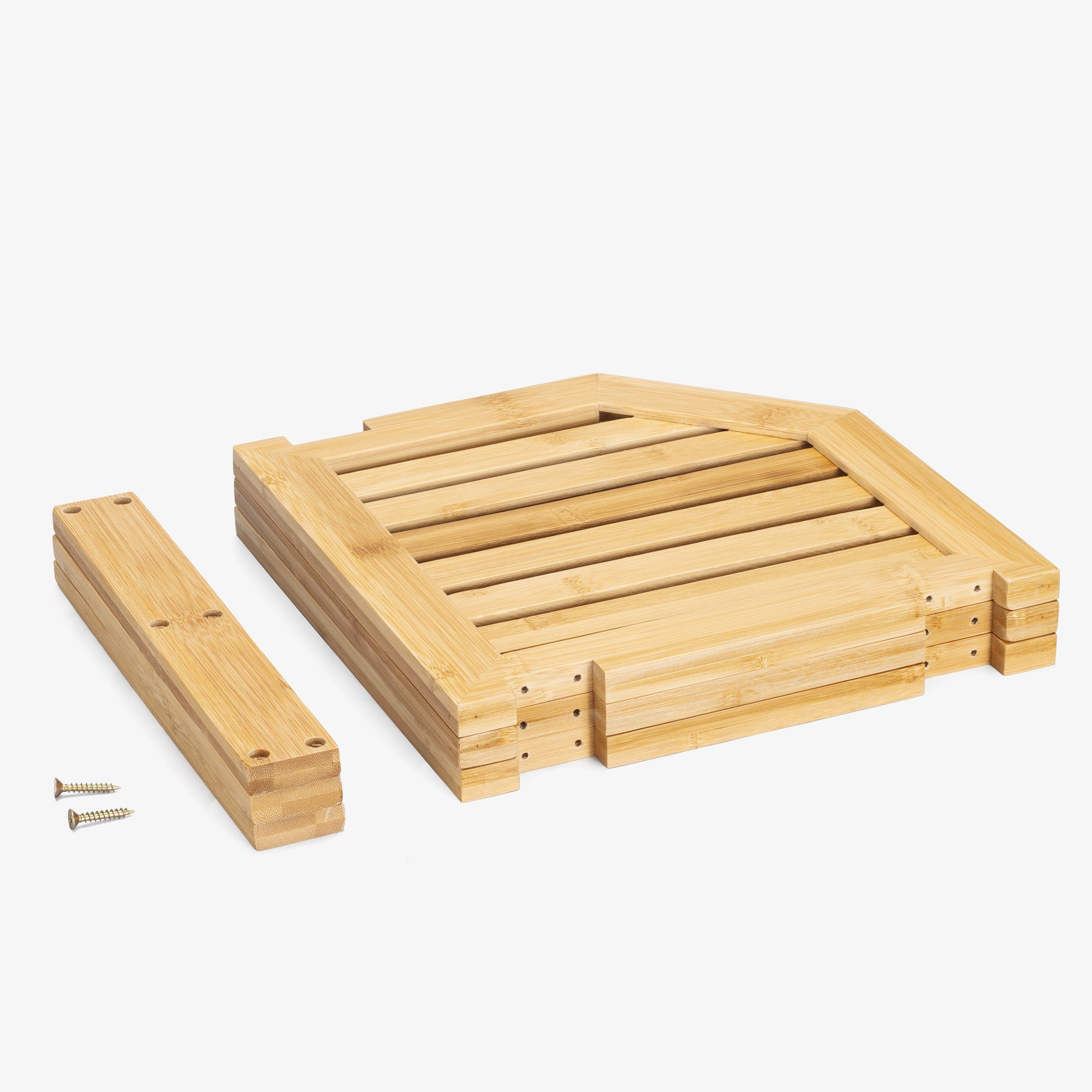 Navaris Eckregal Eckregal aus Bambus - 3 Ebenen - Regal für Küche/Bad - Natur