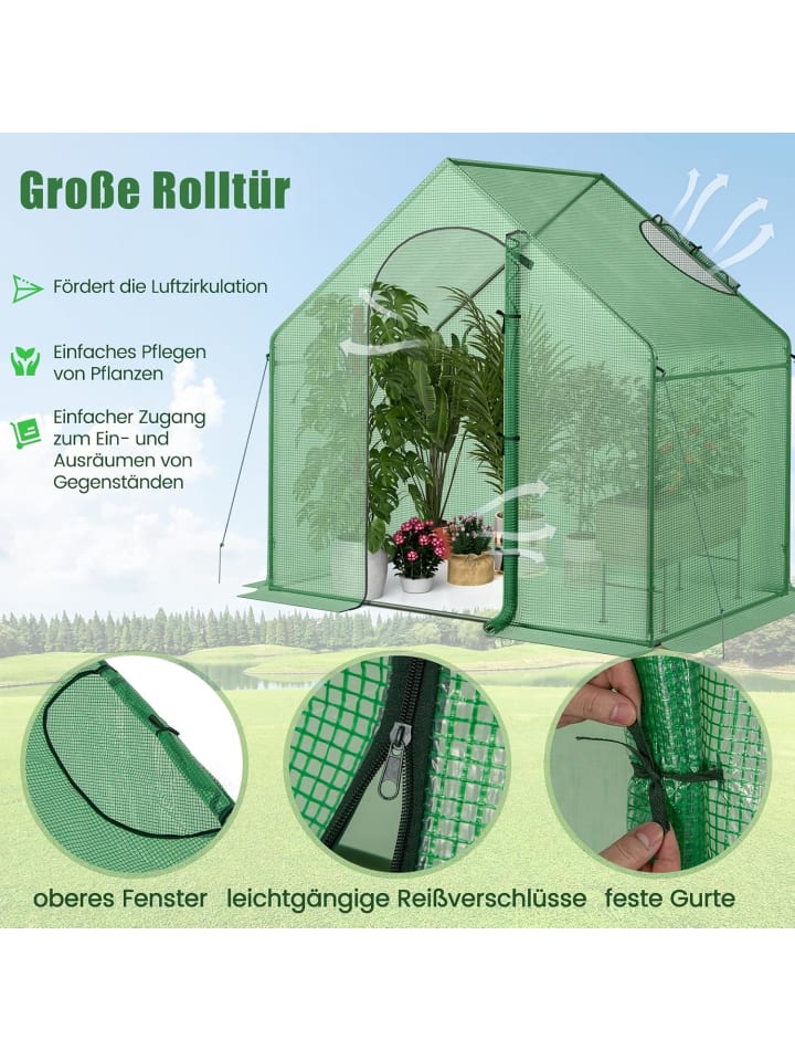 COSTWAY Foliengewächshaus 179x100x167cm in Grün günstig kaufen onesize