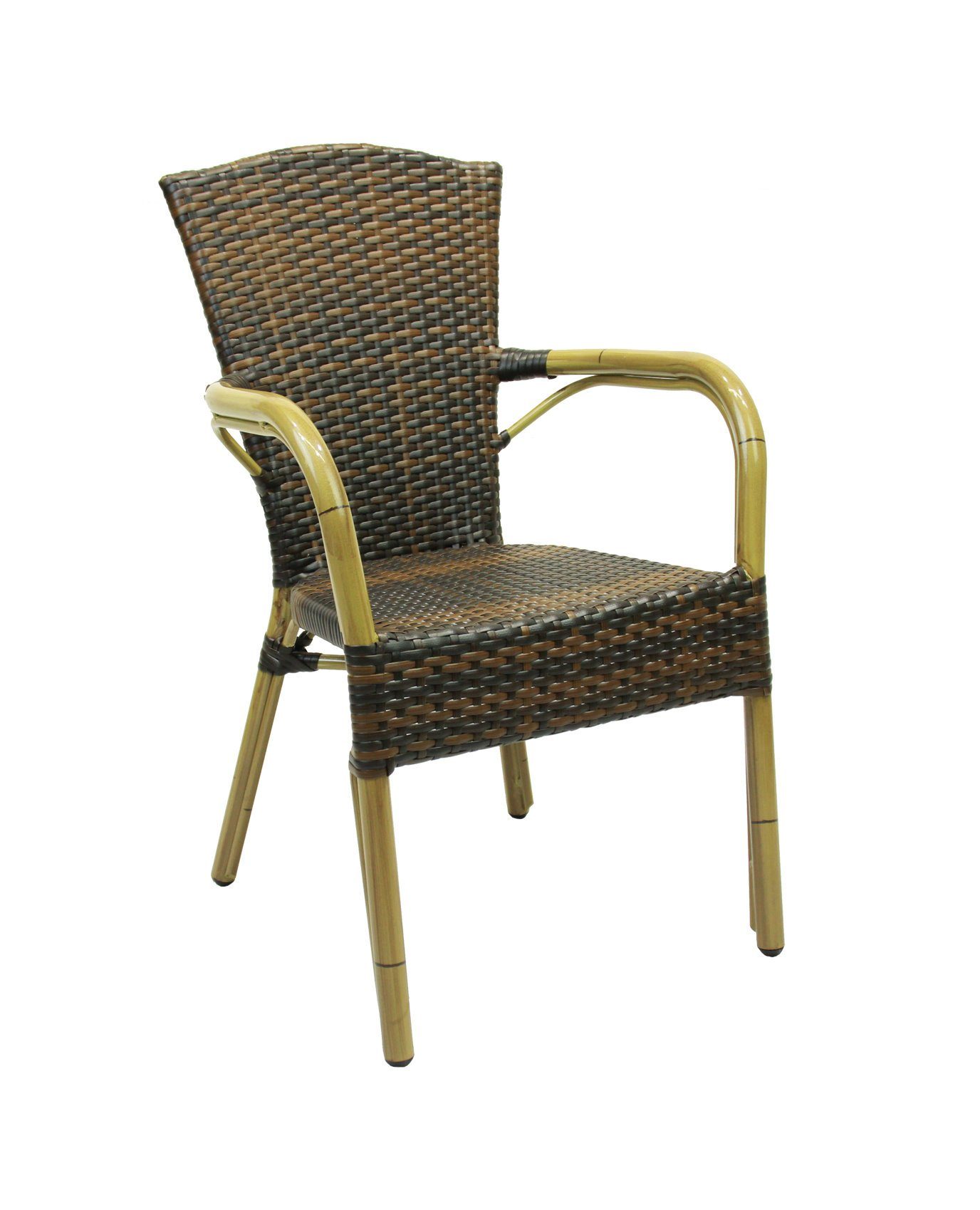 Konway Stapelstuhl COLOMBO (4 St), 4x KONWAY® COLOMBO Stapelsessel Lederlook Polyrattan Sessel