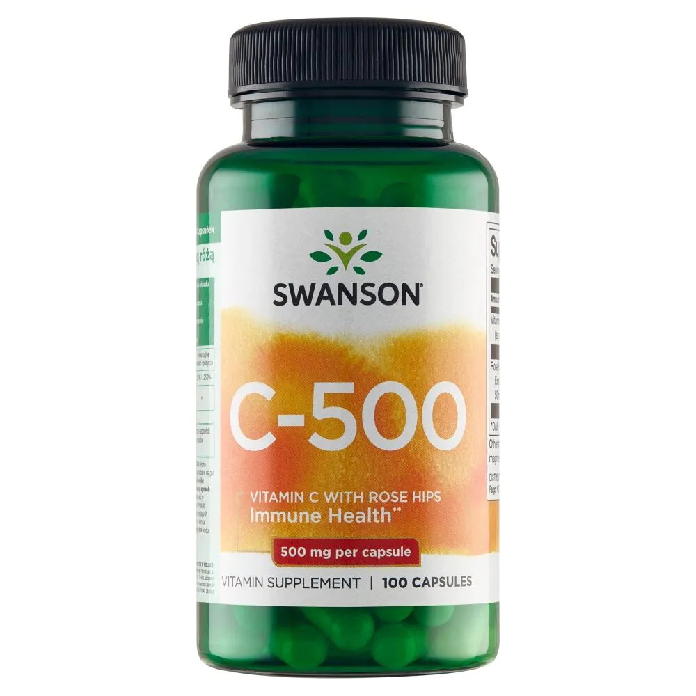Swanson Βιταμίνη C 500 mg + Κάψουλες Αγριοτριανταφυλλιάς
