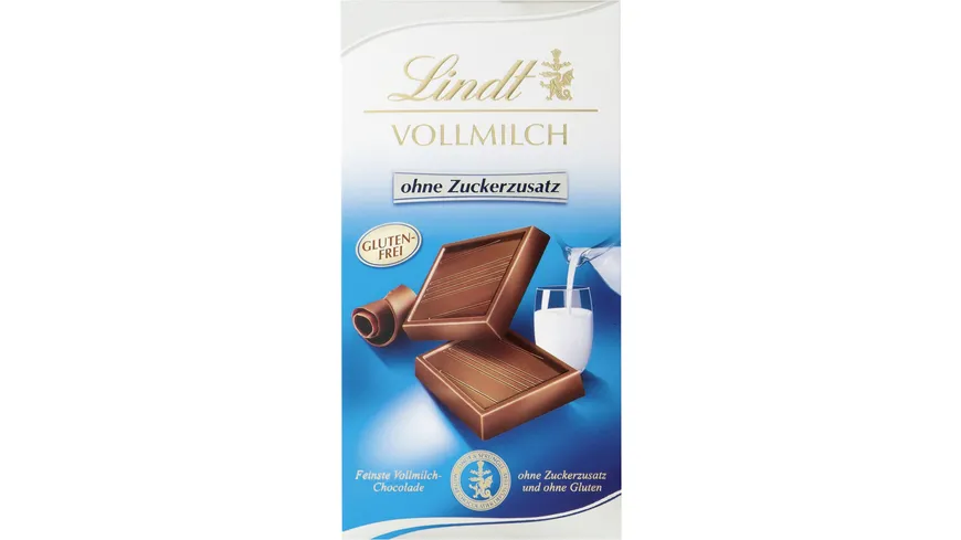 Lindt Vollmilch Schokolade ohne Zuckerzusatz 100 g