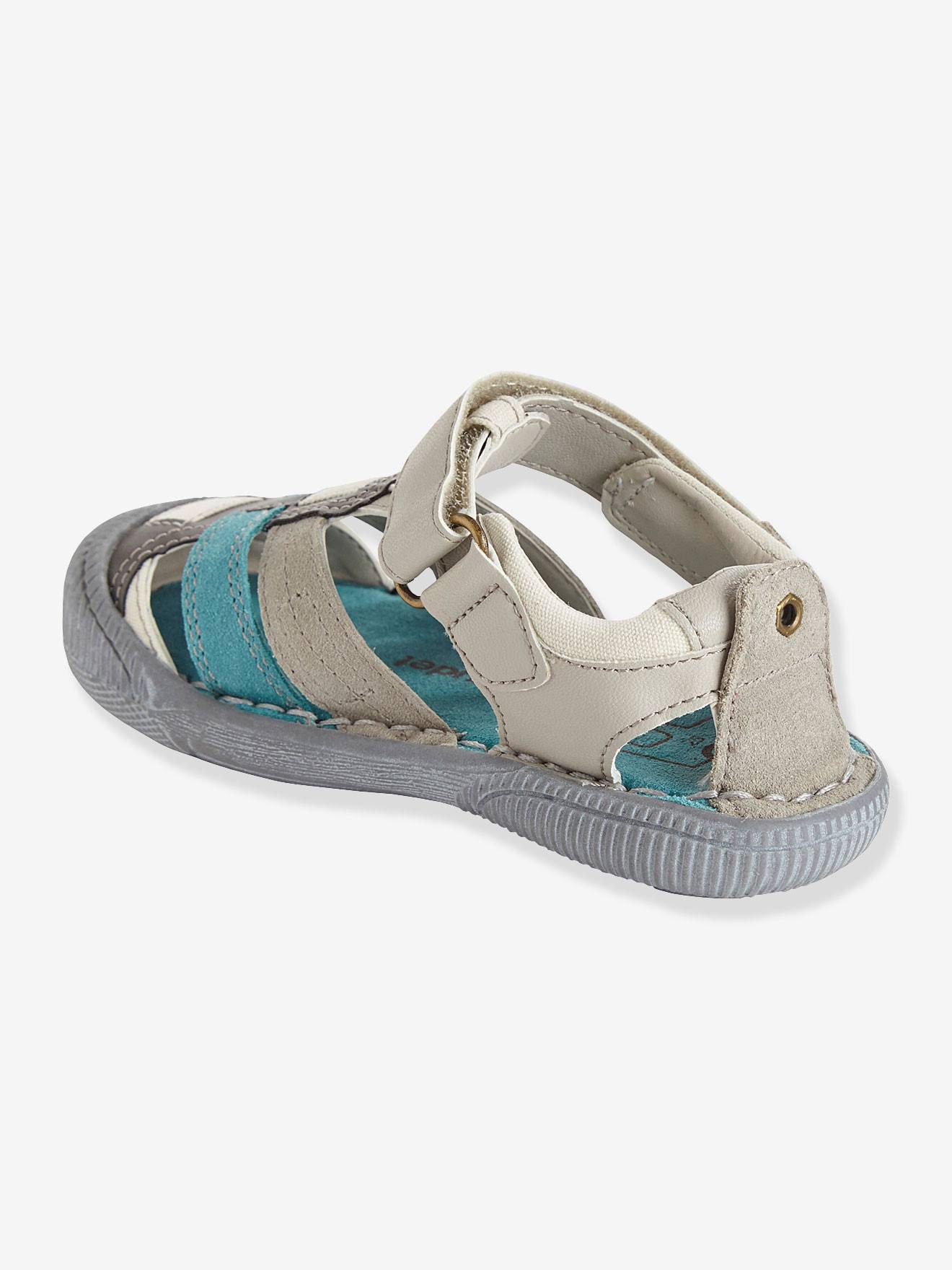 Vertbaudet Jungen Sandalen mit Anziehtrick - grau