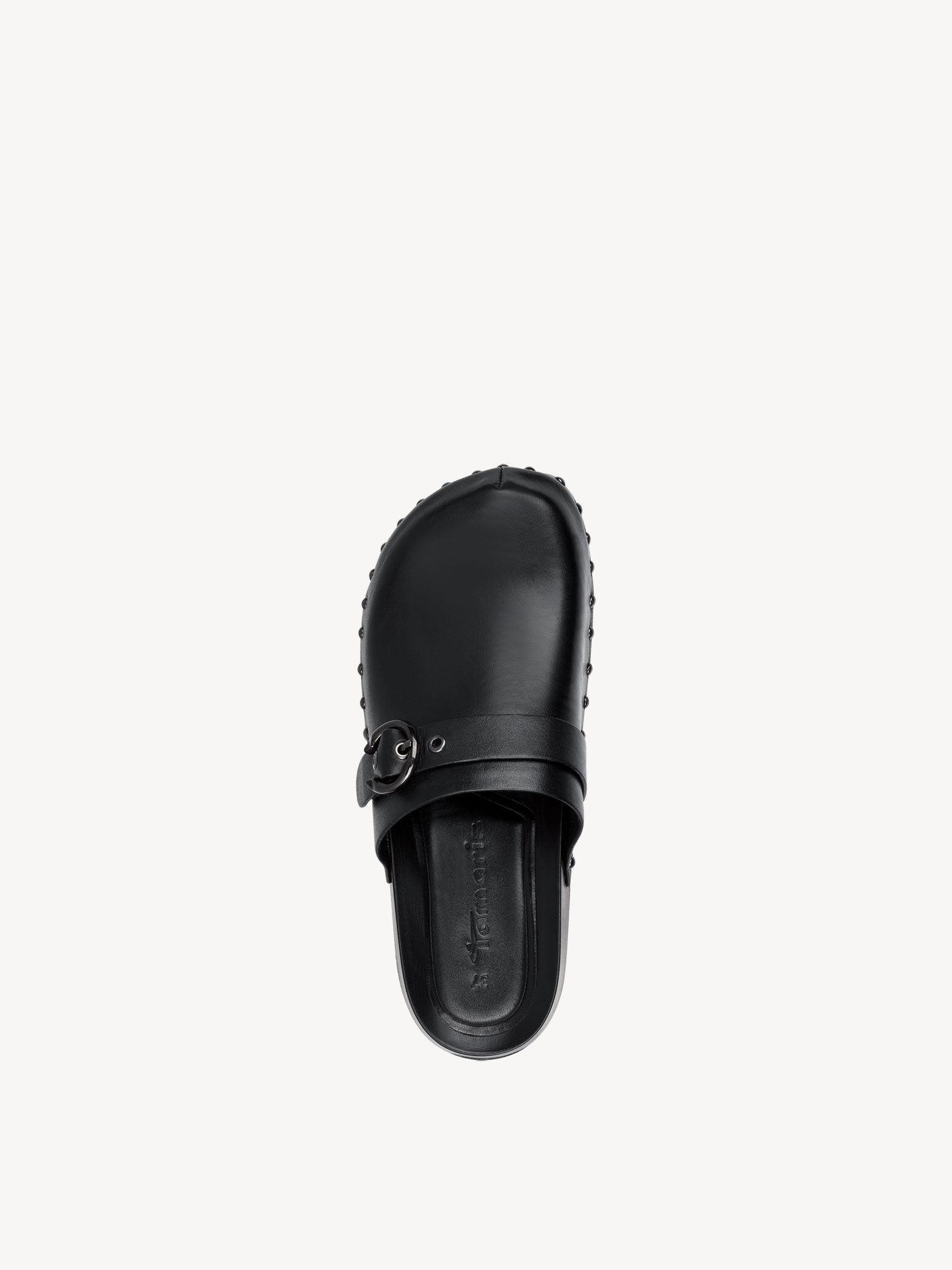 Sandale à talon en cuir - noir