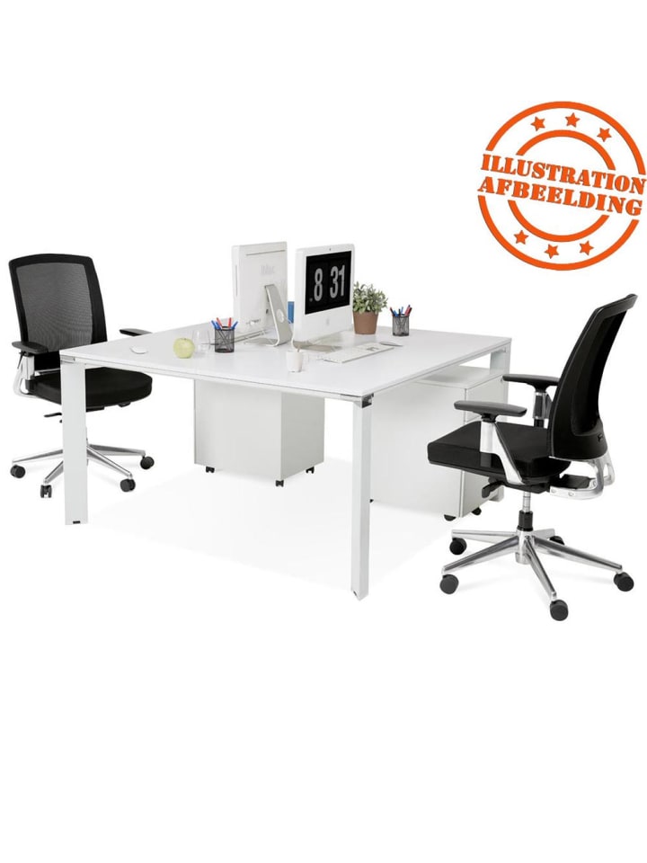 KADIMA DESIGN Schreibtisch Quadrat 140x140 cm modern funktional, Bürotisch in Weiß günstig kaufen
