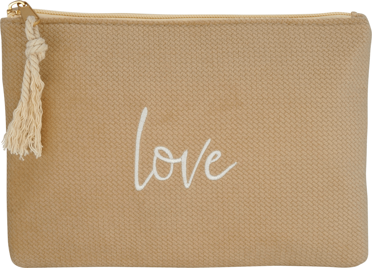 Kosmetiktasche beige \Love\