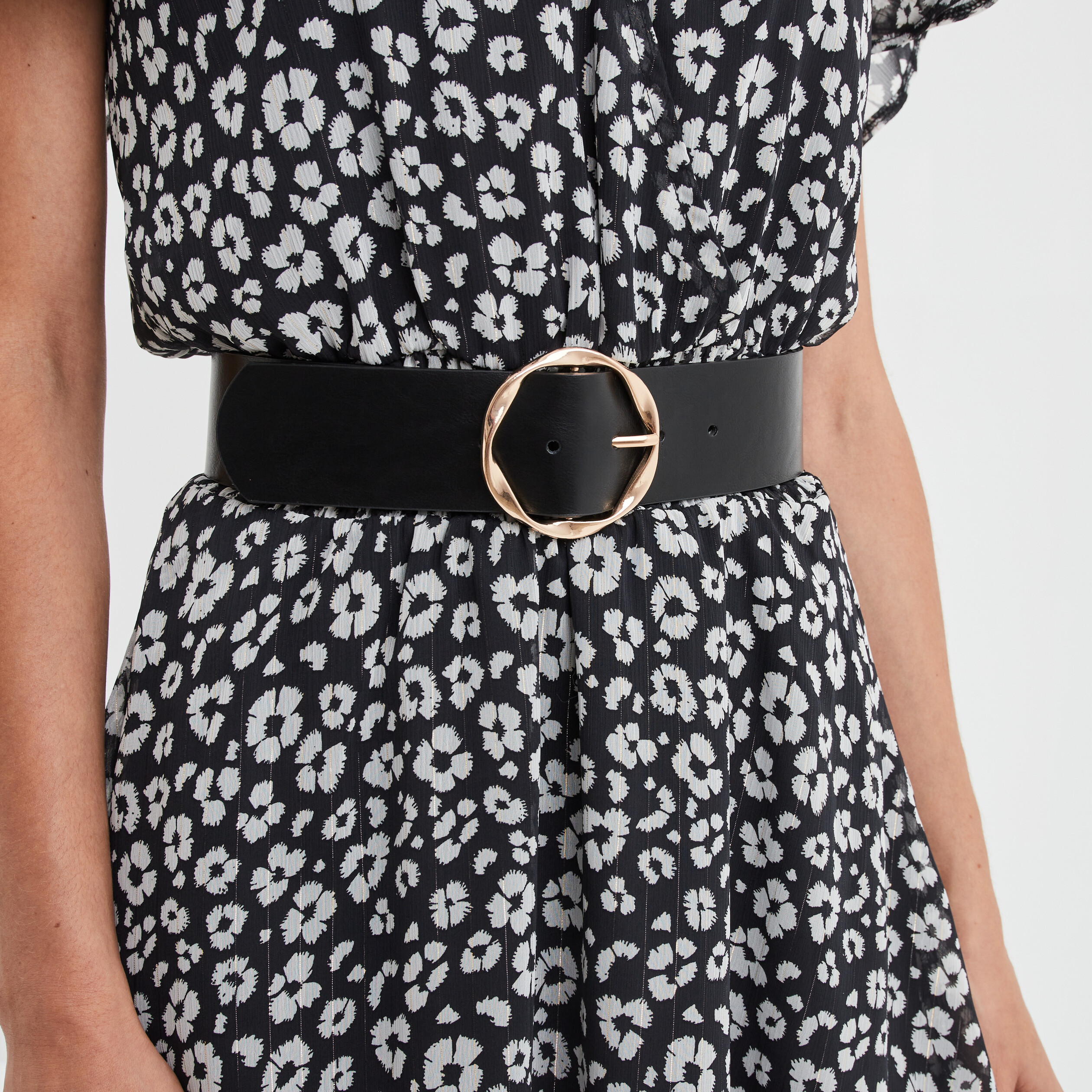 Ceinture avec boucle torsade noir femme | La Halle