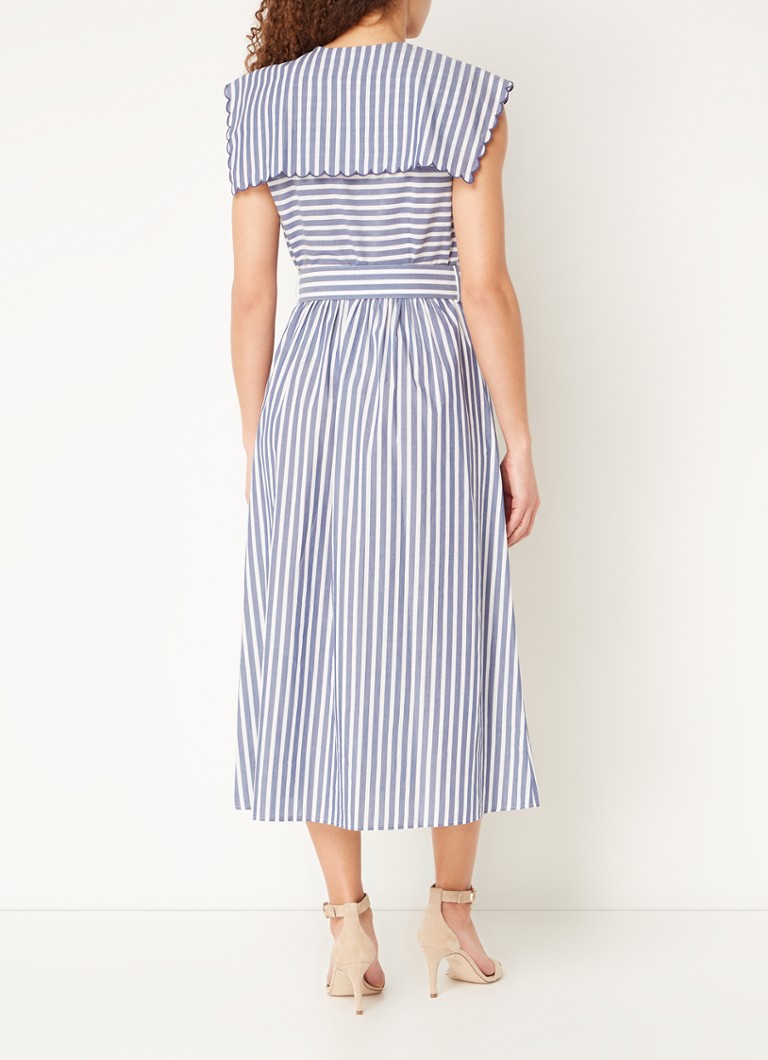 L.K.Bennett  Beau midi jurk met streepprint en ceintuur