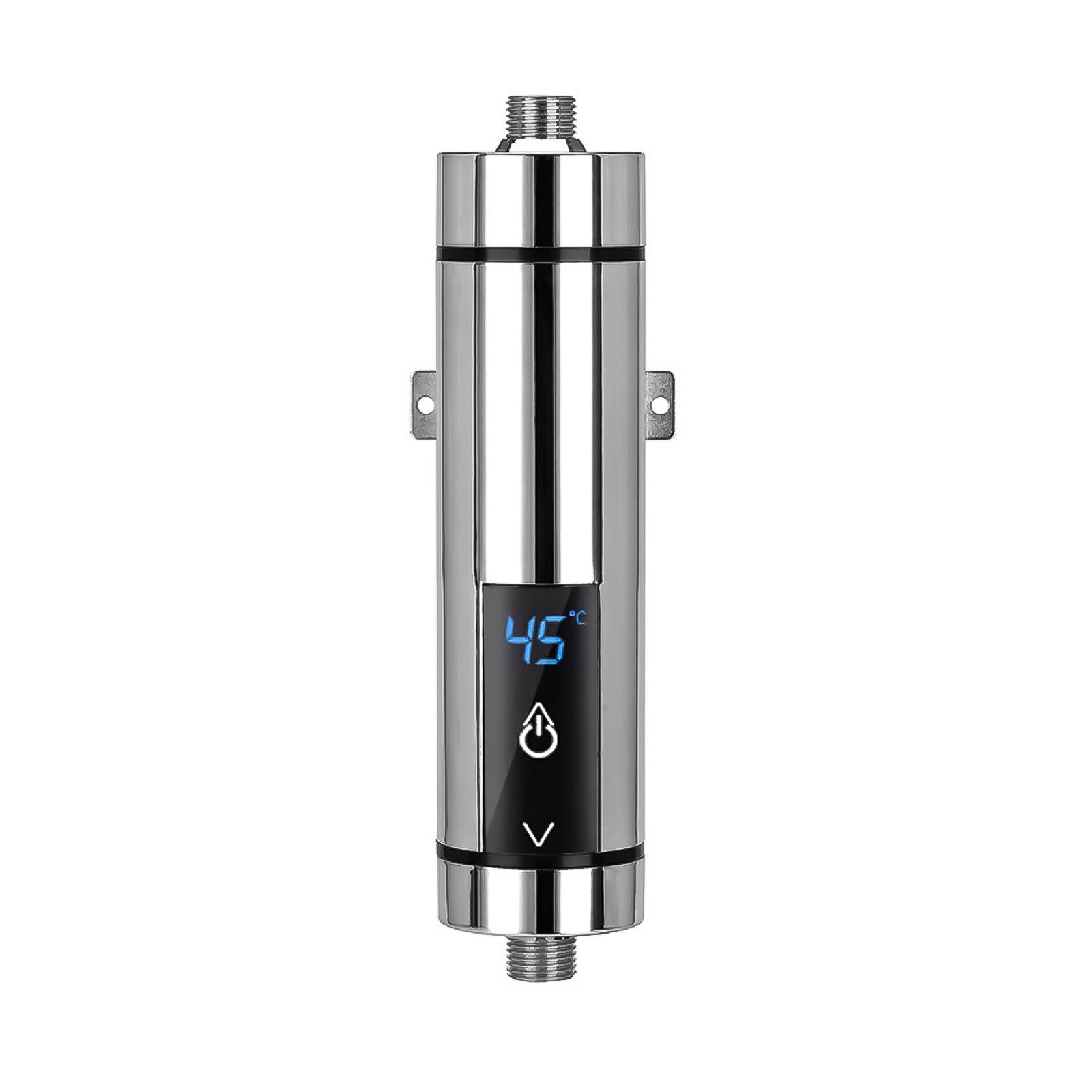 TWSOUL Klein-Durchlauferhitzer 5500w Inverter Energiesparender Elektrischer Durchlauferhitzer Silber, 30,00 °C, max 52,00 °C, Automatische Frequenzumwandlung bei konstanter Temperatur