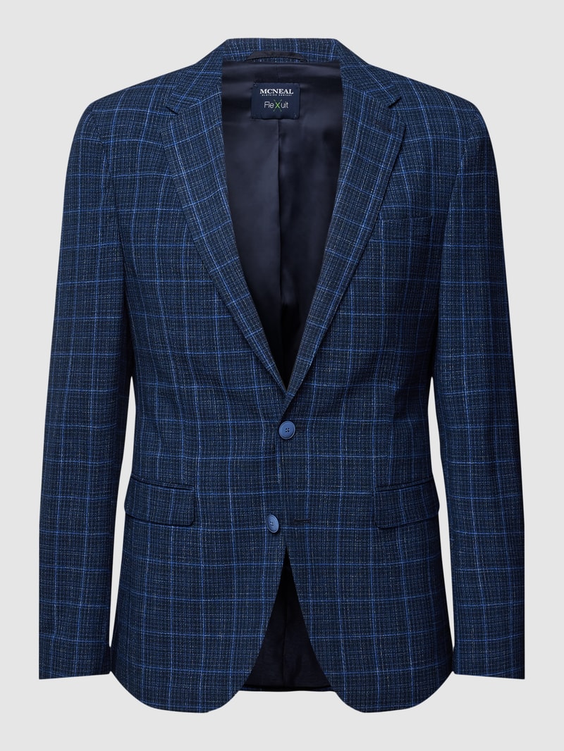 2-Knopf-Sakko mit Tartan-Karo in marineblau