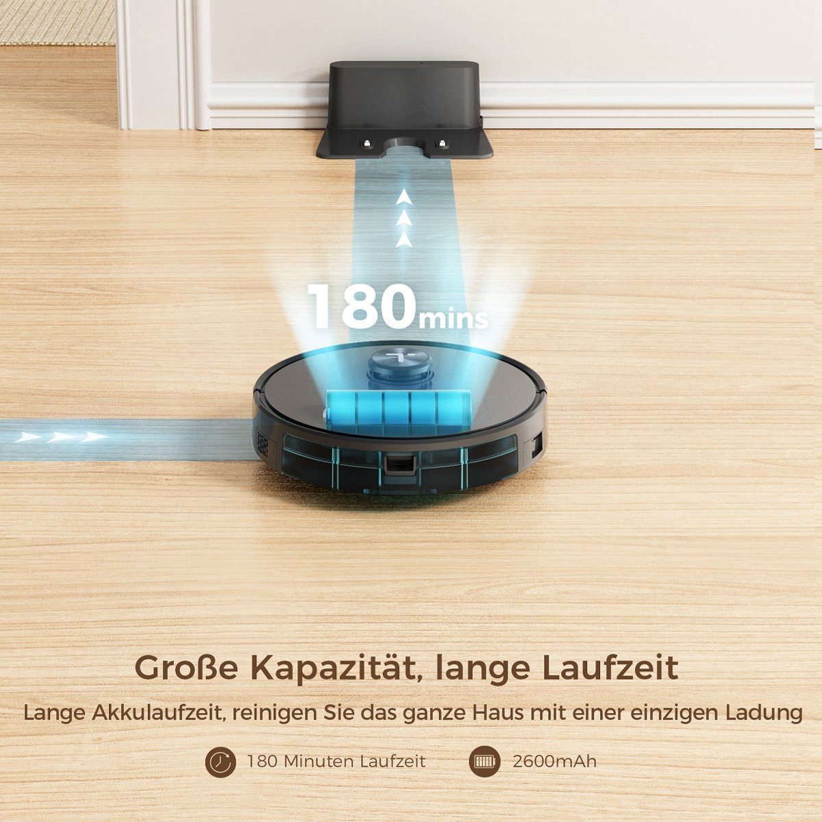 Tesvor Saugroboter S5 Staubsauger Roboter Wischfunktion 3000Pa 180Min Lasernavigation