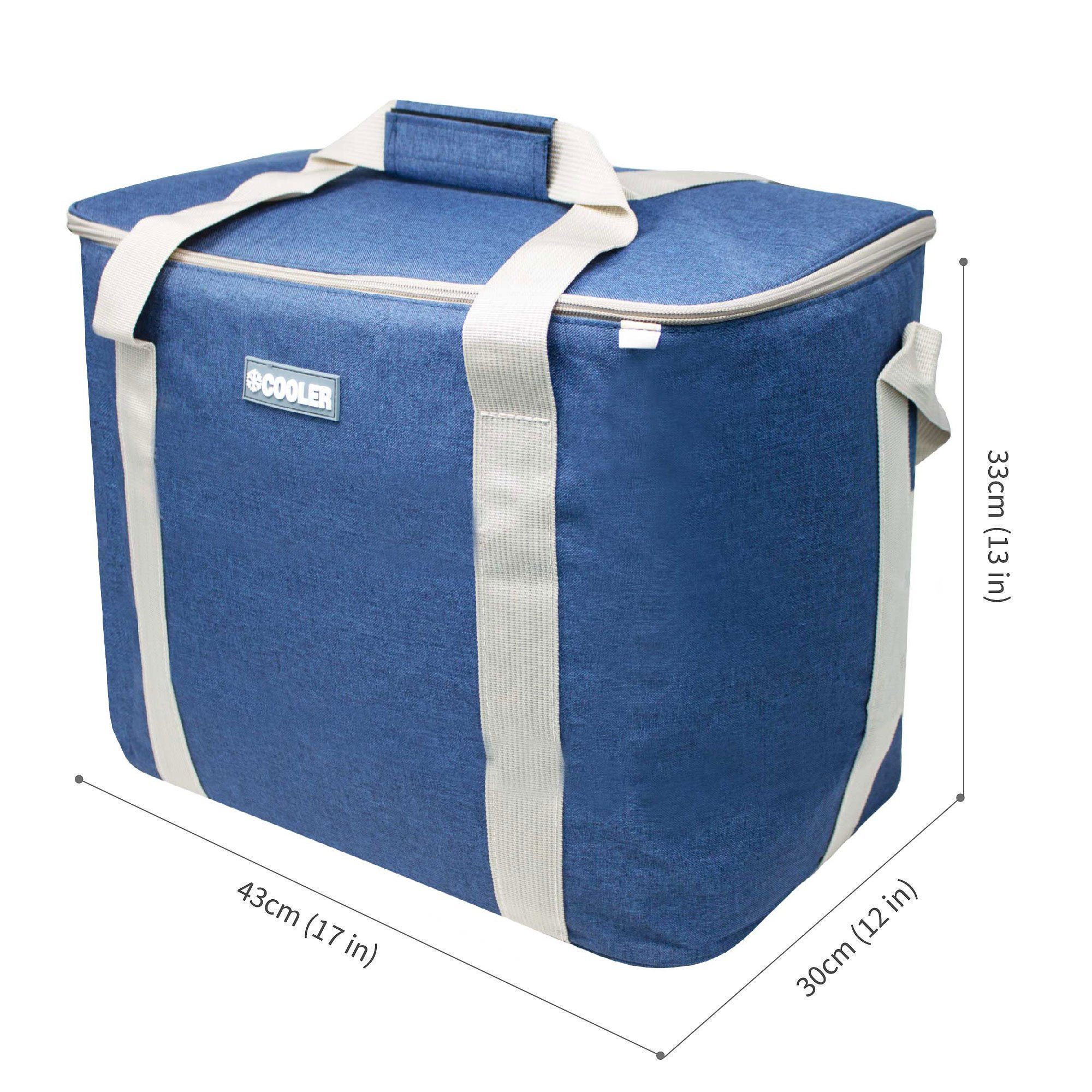 ToCi Kühltasche 36 Liter große Kühltasche Kühlbox Thermotasche Camping Navy-Blau