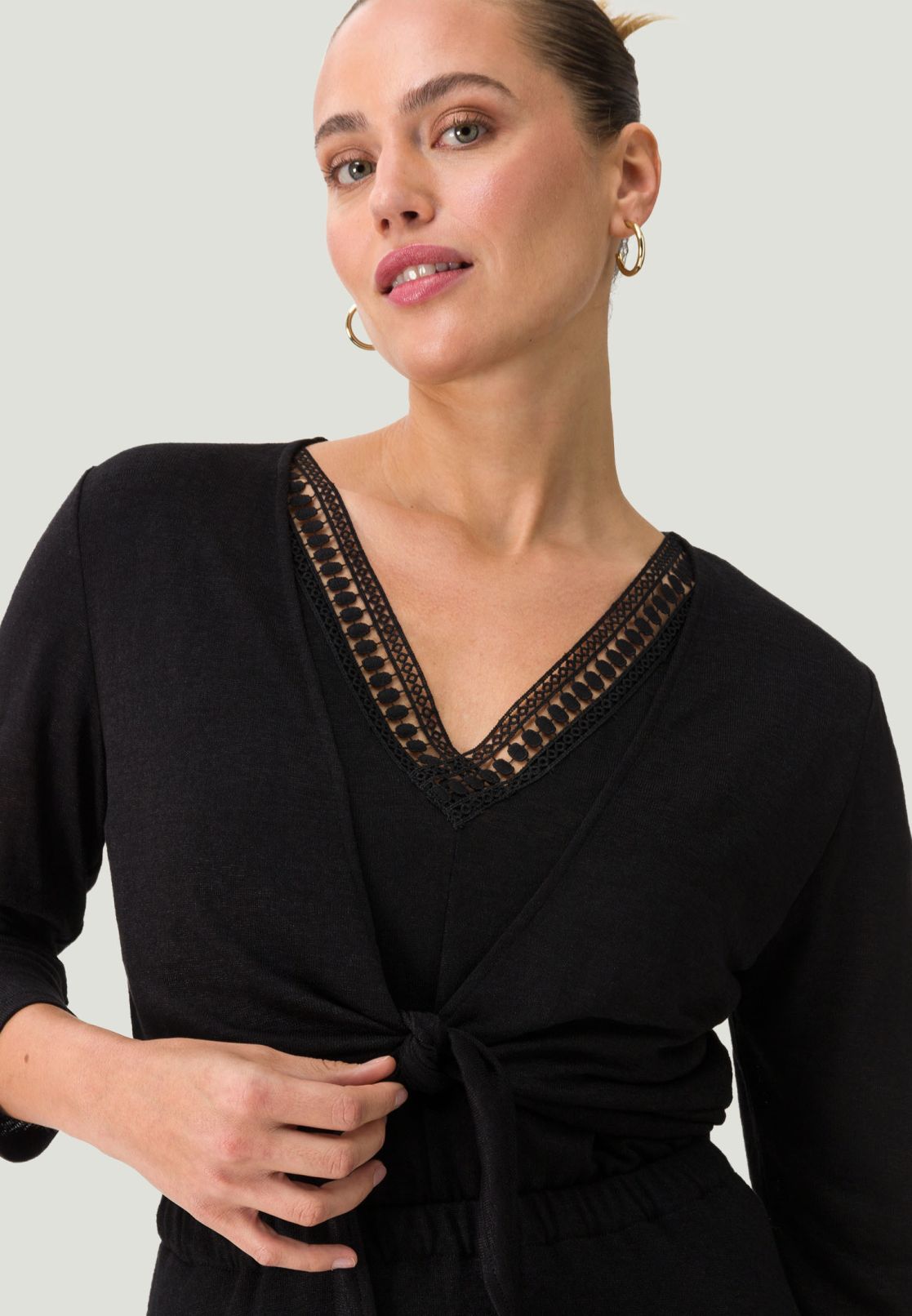 Jerseyjacke mit Bindedetail