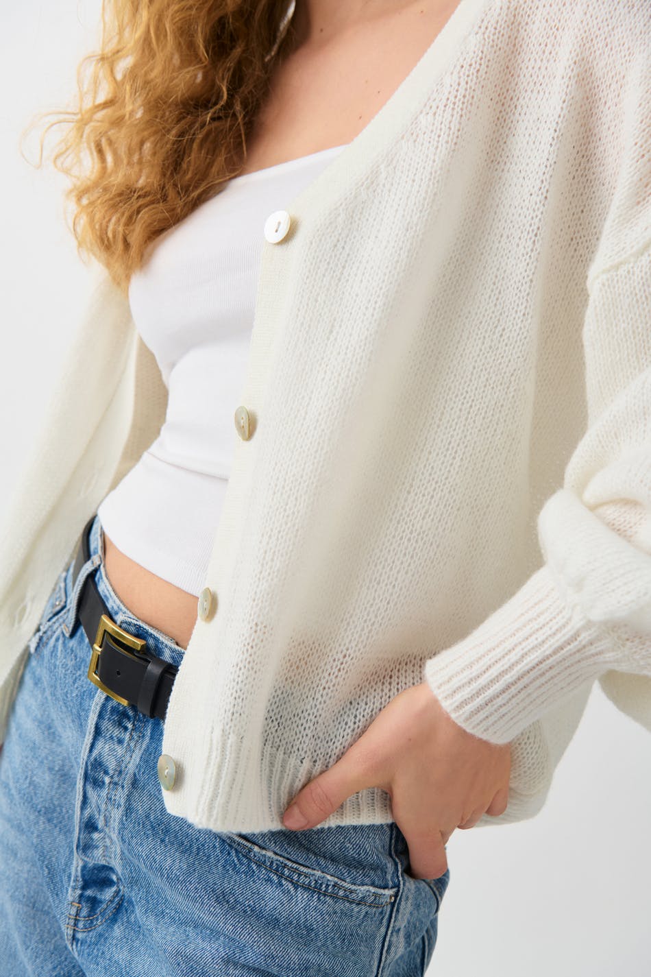 Sheer knitted cardigan