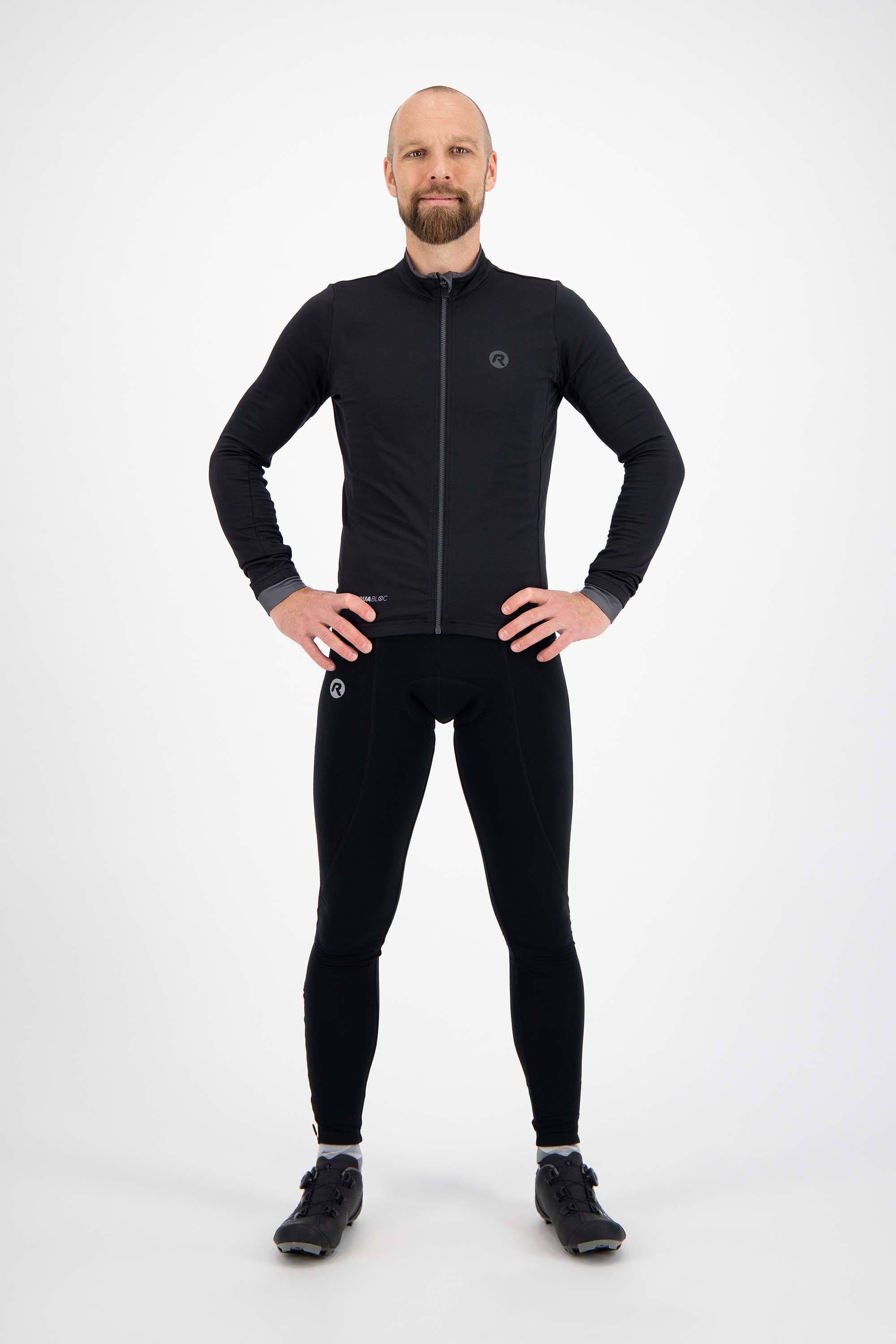 Rogelli Essential Black Herren Langarm-Radtrikot