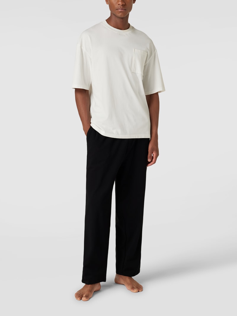 Pyjama-Hose mit elastischem Logo-Bund in schwarz