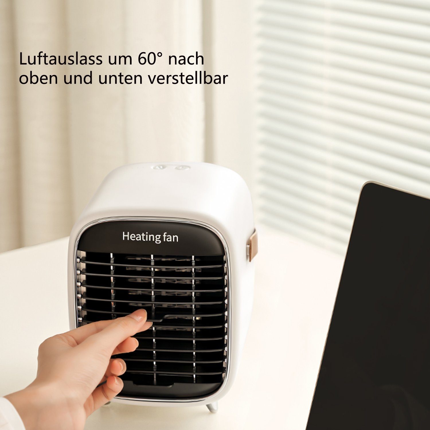 Tisoutec Heizstrahler Klein Keramik Heater Heizluefter, 1000W Energiesparend Heizungslüfter